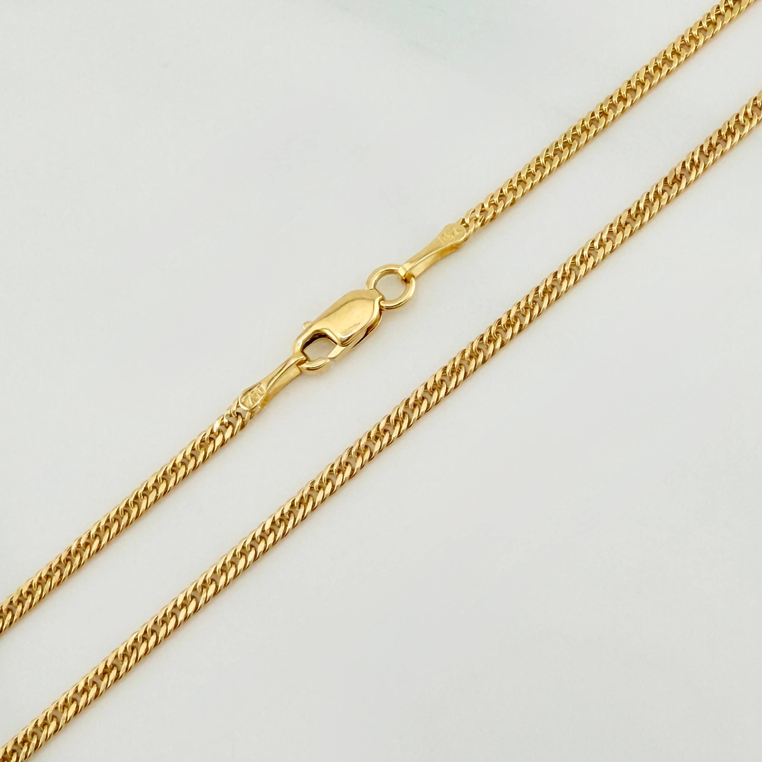 Cadena Cubana Reticulada 2.4 g / 50.5 cm / 1.3 mm Oro Amarillo 18K