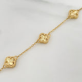 Pulso Modulable Aro Seguido Trebol 3.55 g / 17 cm - 19 cm / 1.2 mm Oro Amarillo 18K