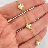 Pulso Modulable Aro Seguido Trebol 3.55 g / 17 cm - 19 cm / 1.2 mm Oro Amarillo 18K