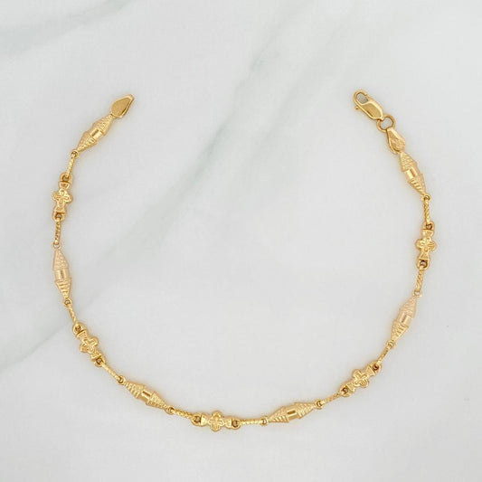 Pulso Rustico Dubai 4 g / 22 cm / 4 mm Oro Amarillo 18K