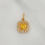 Dije Halo Cuadrado 2.1 g / 2 cm Oro Amarillo 18K