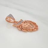 Dije León 3.1 g / 3.5 cm Dos Oros Blanco Rosa 18K