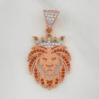 Dije León 3.1 g / 3.5 cm Dos Oros Blanco Rosa 18K