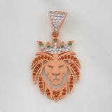 Dije León 3.1 g / 3.5 cm Dos Oros Blanco Rosa 18K