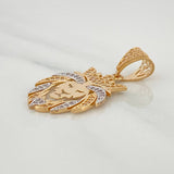 Dije León 3.2 g / 3.5 cm Dos Oros Amarillo Blanco 18K