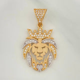 Dije León 3.2 g / 3.5 cm Dos Oros Amarillo Blanco 18K