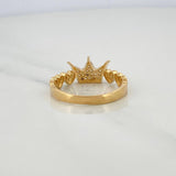 Anillo Corona corazones 2.75g / T6 3/4 Dos Oros Amarillo Blanco 18K