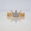 Anillo Corona corazones 2.75g / T6 3/4 Dos Oros Amarillo Blanco 18K