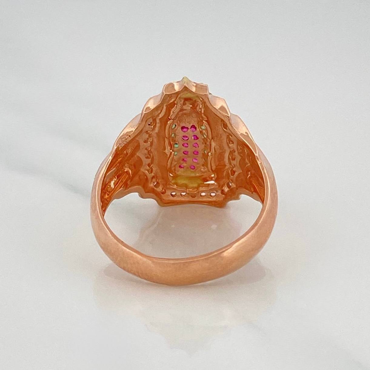 Anillo Virgen Guadalupe 6.65 g / T8 1/4 Oro Rosa 18K