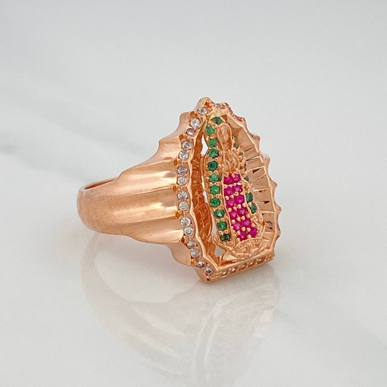 Anillo Virgen Guadalupe 6.65 g / T8 1/4 Oro Rosa 18K