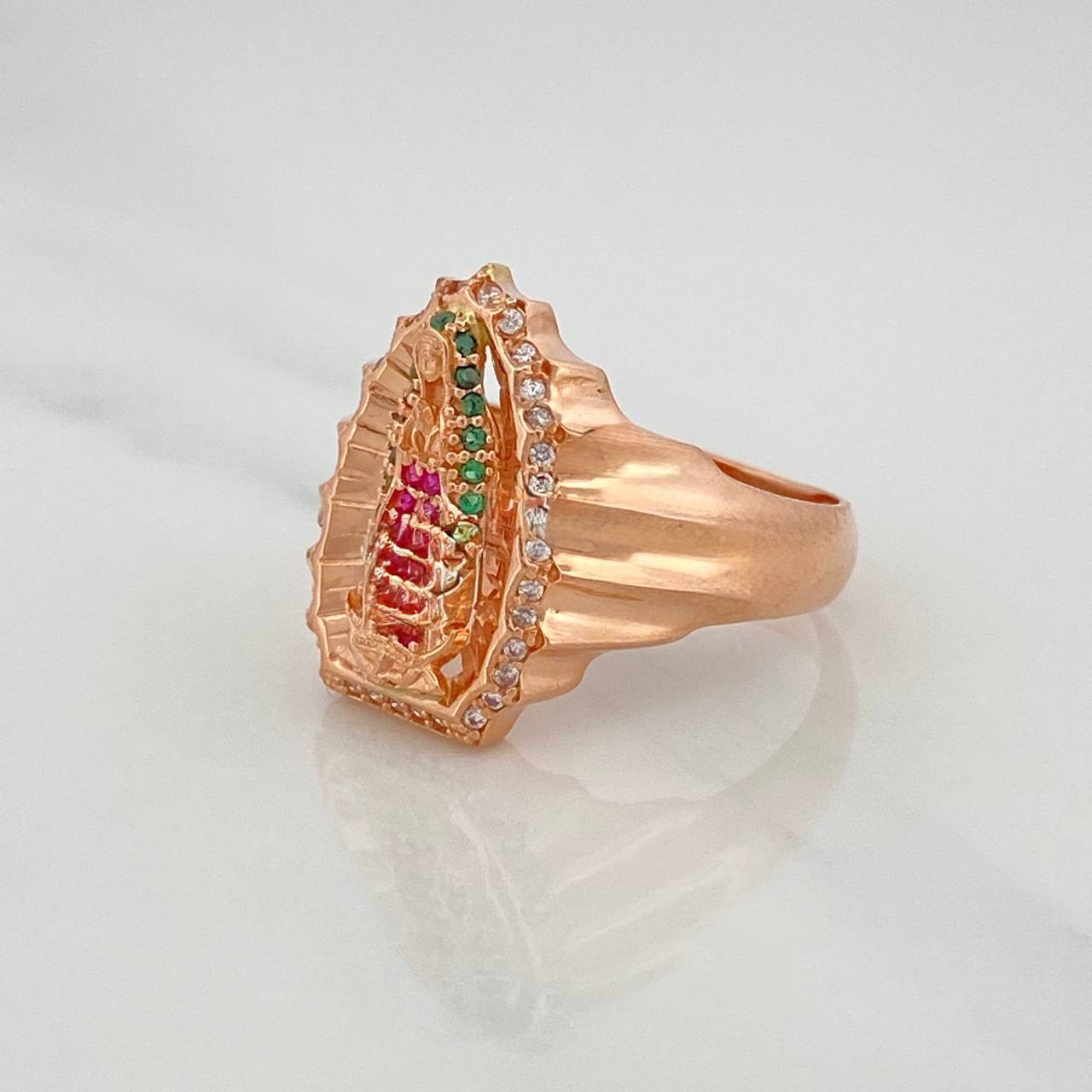 Anillo Virgen Guadalupe 6.65 g / T8 1/4 Oro Rosa 18K