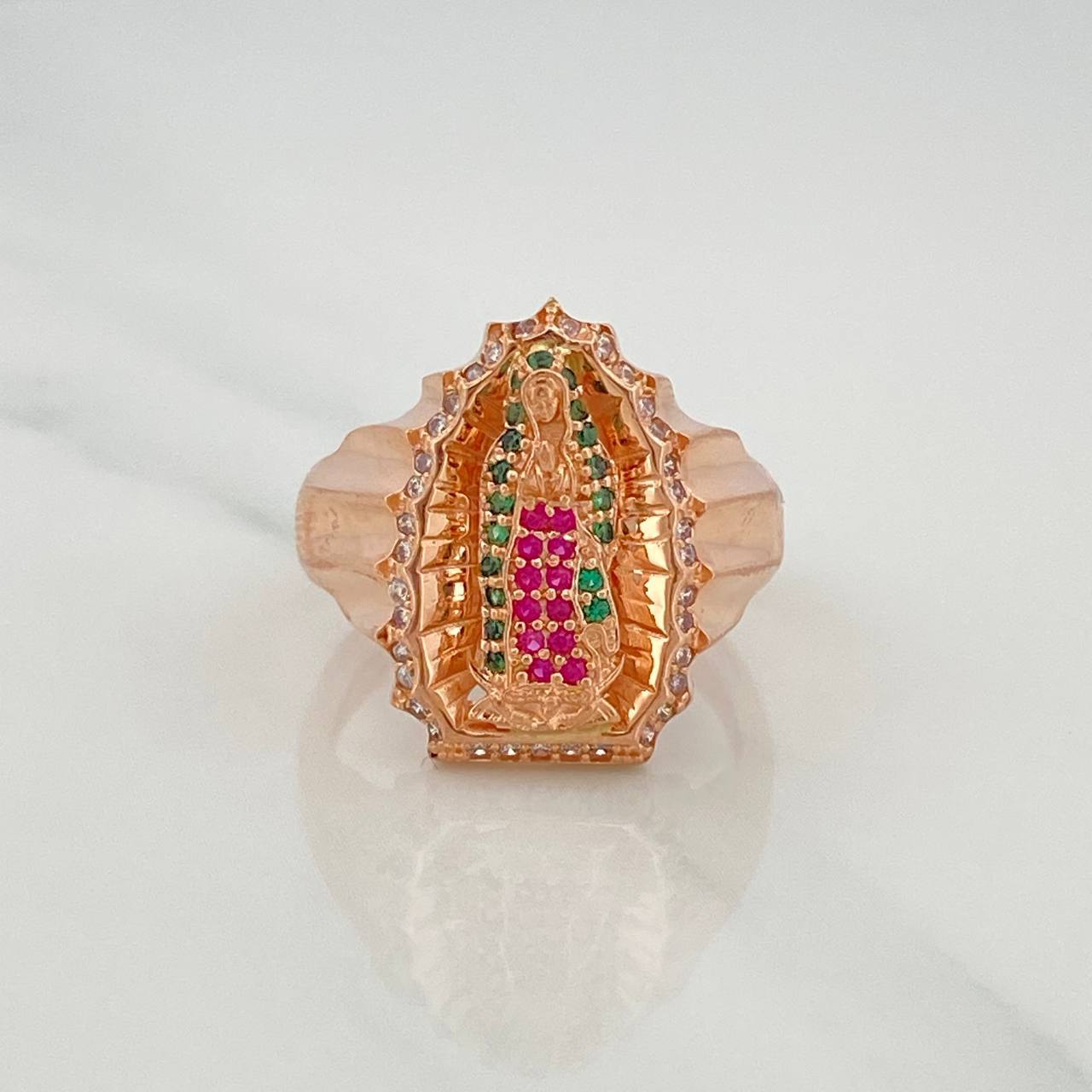 Anillo Virgen Guadalupe 6.65 g / T8 1/4 Oro Rosa 18K