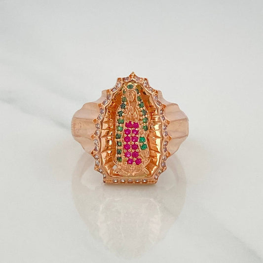 Anillo Virgen Guadalupe 6.65 g / T8 1/4 Oro Rosa 18K