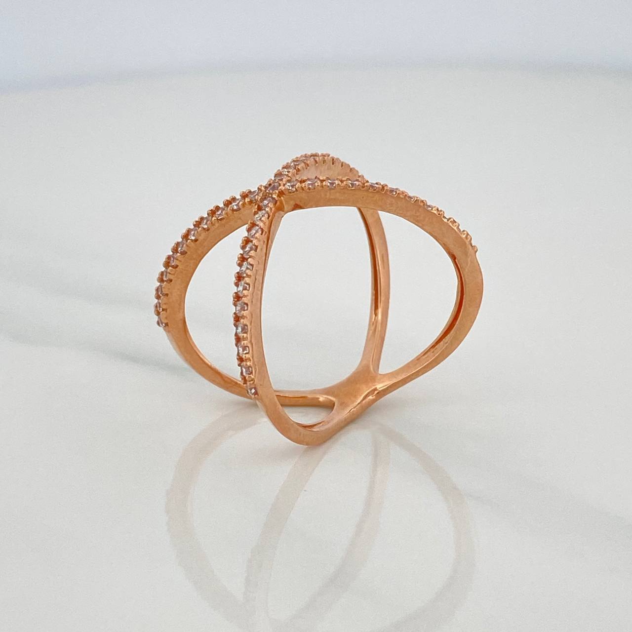 Anillo Doble Espiral 3.7 g / T10 1/2 Oro Rosa 18K