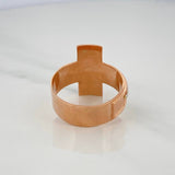 Anillo Cruz Cristo 8 g / T10 1/2 Dos Oros Blanco Rosa 18K