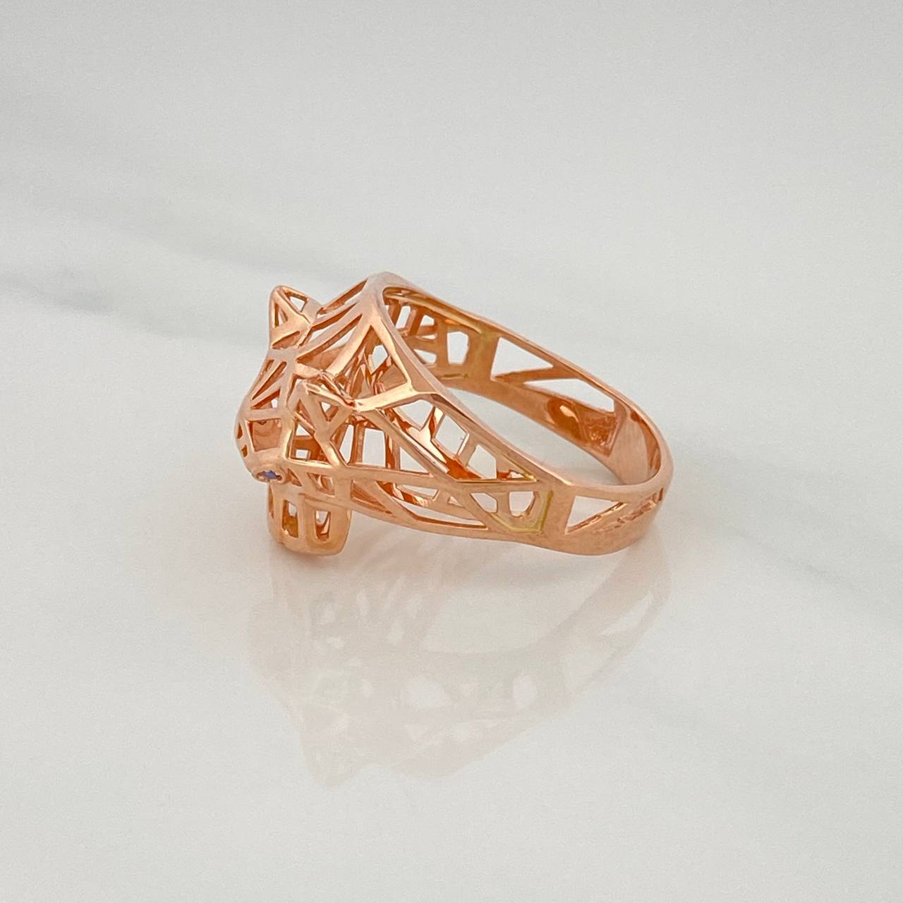 Anillo Pantera Filigrana 3.75 g / T7 1/4 Oro Rosa 18K