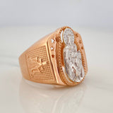 Anillo Virgen Del Carmen 7.75 g / T10 1/4 Tres Oros  18K