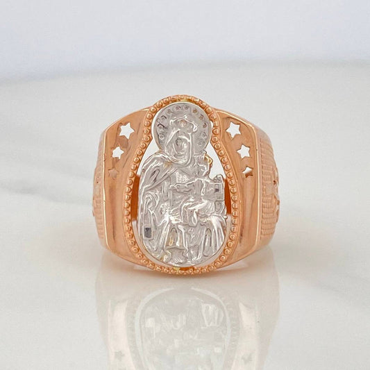 Anillo Virgen Del Carmen 7.75 g / T10 1/4 Tres Oros  18K