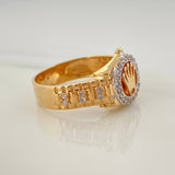 Anillo Correa Corona 5.9 g / T8 3/4 Dos Oros Amarillo Blanco 18K