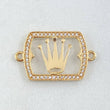 Herraje Rectangular Corona 1.7gr / 2.5cm / Oro Amarillo 18K ©