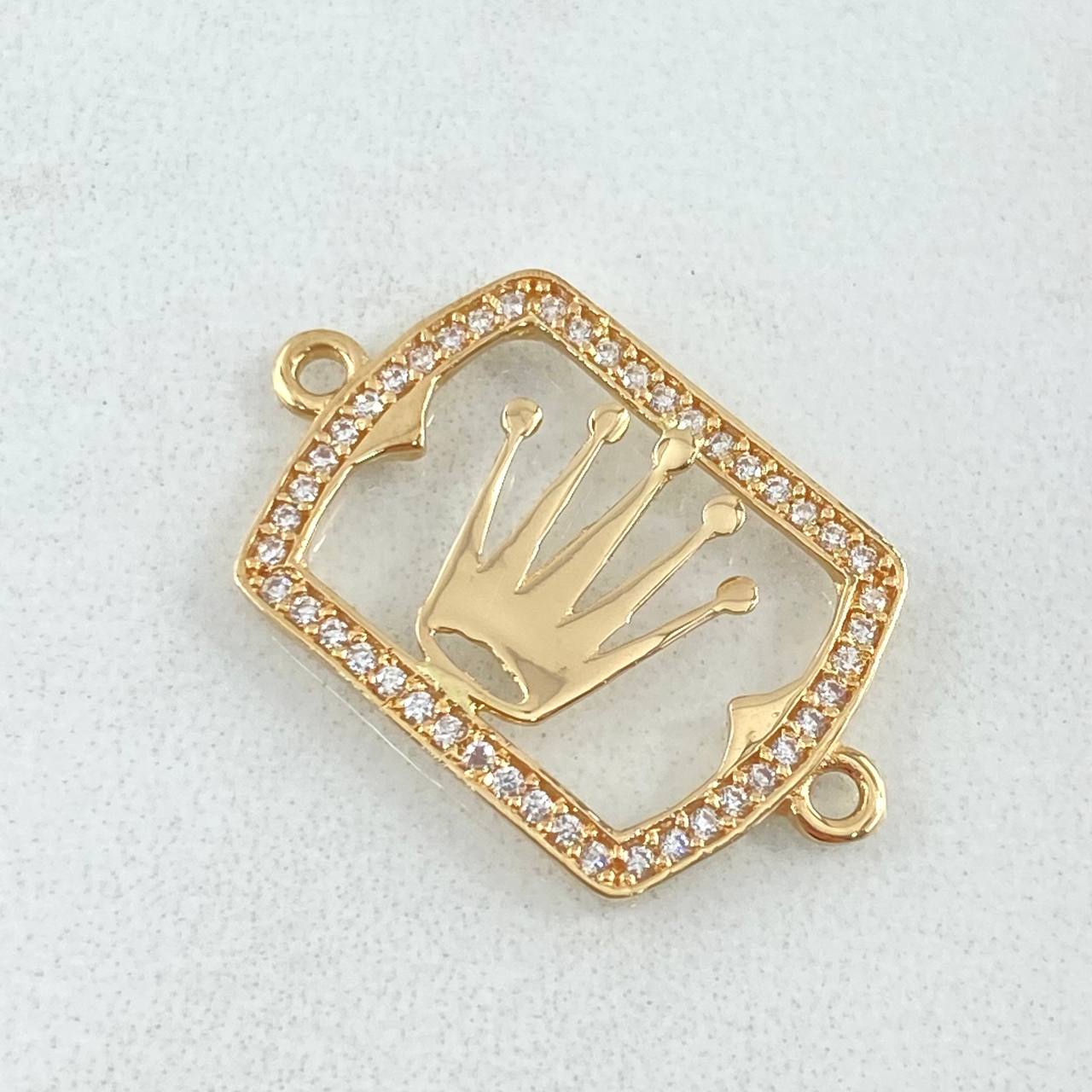 Herraje Placa Corona 1.8gr / 2.5cm / Oro Amarillo 18K *