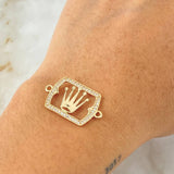 Herraje Placa Corona 1.8gr / 2.5cm / Oro Amarillo 18K *