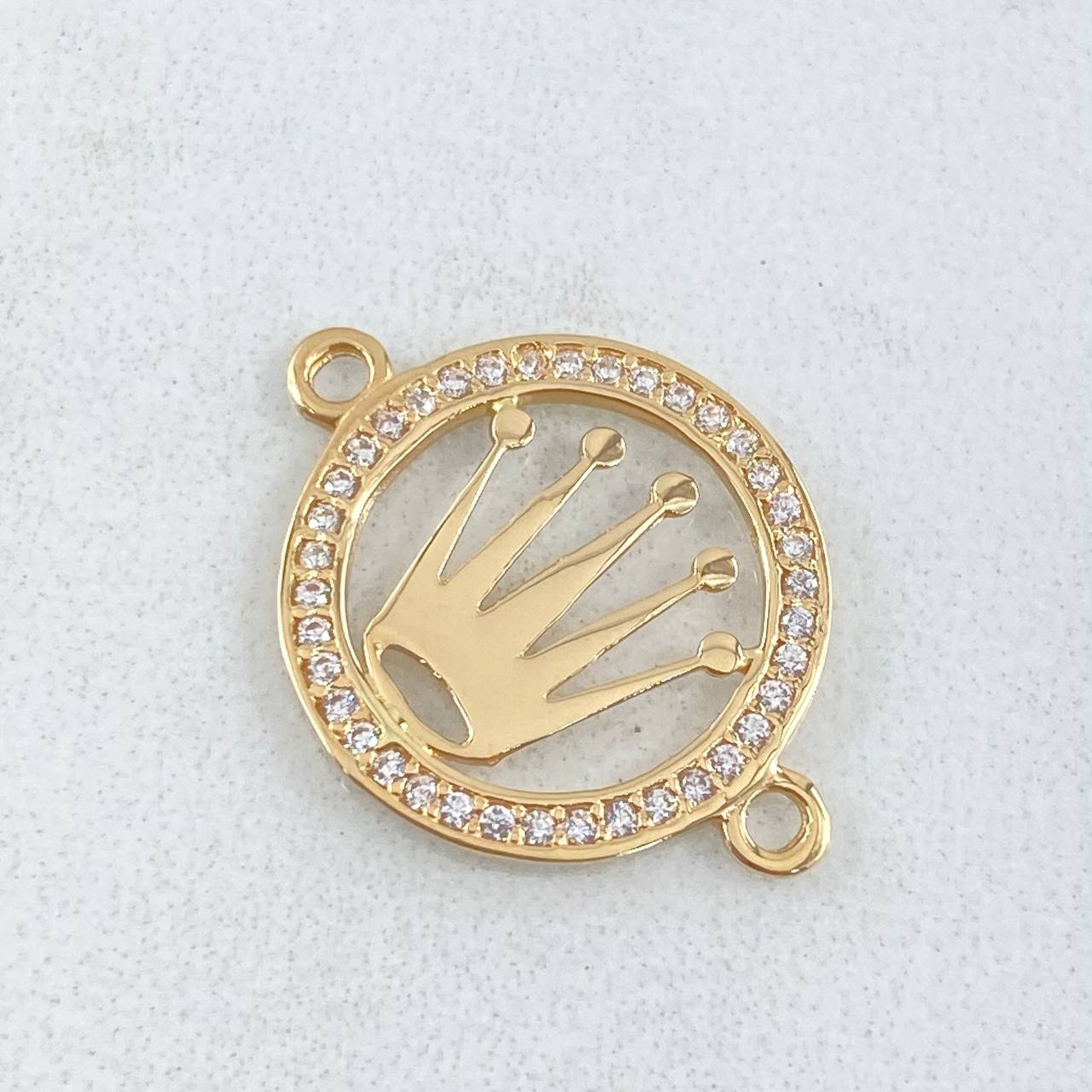 Herraje Placa Corona 1.2gr / 2.2cm / Oro Amarillo 18K *