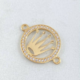 Herraje Placa Corona 1.2gr / 2.2cm / Oro Amarillo 18K *