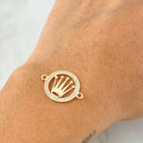 Herraje Placa Corona 1.2gr / 2.2cm / Oro Amarillo 18K *