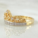Anillo Corona Corazones 2.95gr / T7 / Oro Amarillo 18K*