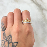 Anillo Corona Corazones 2.95gr / T7 / Oro Amarillo 18K*
