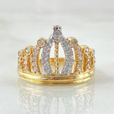 Anillo Corona Tupida 3.7gr / T7 1/4 / Oro Amarillo 18K*