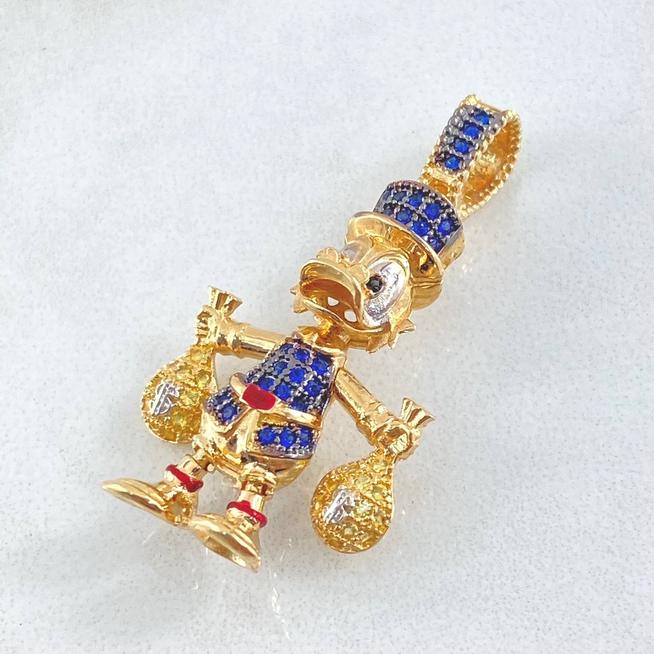 Dije Pato Bolsas Dinero 5.9gr / 3.5cm / Dos Oros Amarillo Blanco 18K