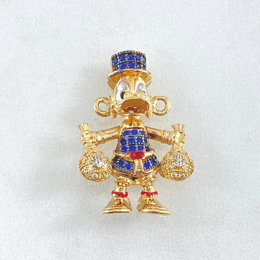 Herraje Pato Bolsa Dinero 5.55gr / 1.3cm / Dos Oros Amarillo Blanco 18K ©