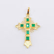 Dije Crúz De Altar Esmeraldas 30pts 1.9gr / 3.5cm / Oro Amarillo 18K ©