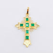 Dije Cruz De Altar Esmeraldas 30pts 1.95gr / 3.5cm / Oro Amarillo 18K ©