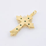 Dije Crúz De Altar Esmeraldas 30pts 1.9gr / 3.5cm / Oro Amarillo 18K ©