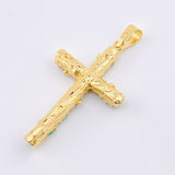 Dije Crúz Tronco Esmeraldas 2.1 Qts 7.4gr / 6cm / Oro Amarillo 18K ©