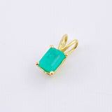 Dije Rectangulo Esmeralda 1 Qts 1.05gr / 1.2cm / Oro Amarillo 18K ©