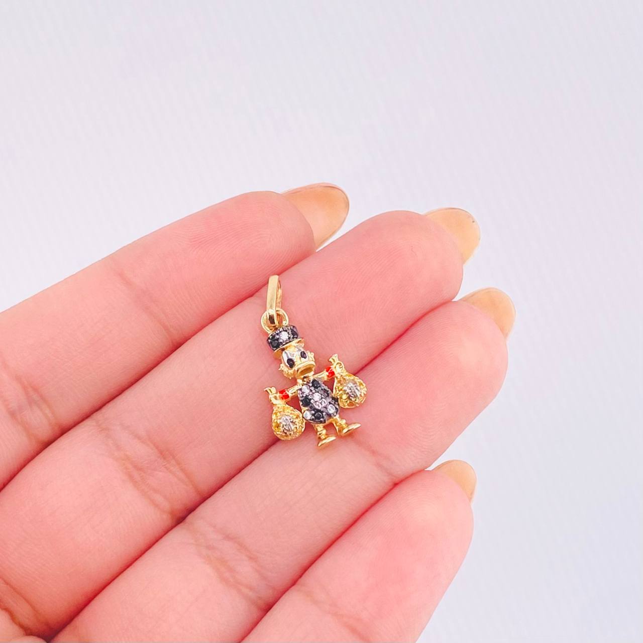 Dije Pato Bolsa Dinero 1.5gr / 2.2cm / Oro Amarillo 18K