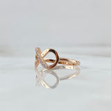 Fabricacion Bajo Pedido Anillo Infinito 4gr / Circones Blancos Oro Rosa 18K