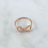 Fabricacion Bajo Pedido Anillo Infinito 4gr / Circones Blancos Oro Rosa 18K