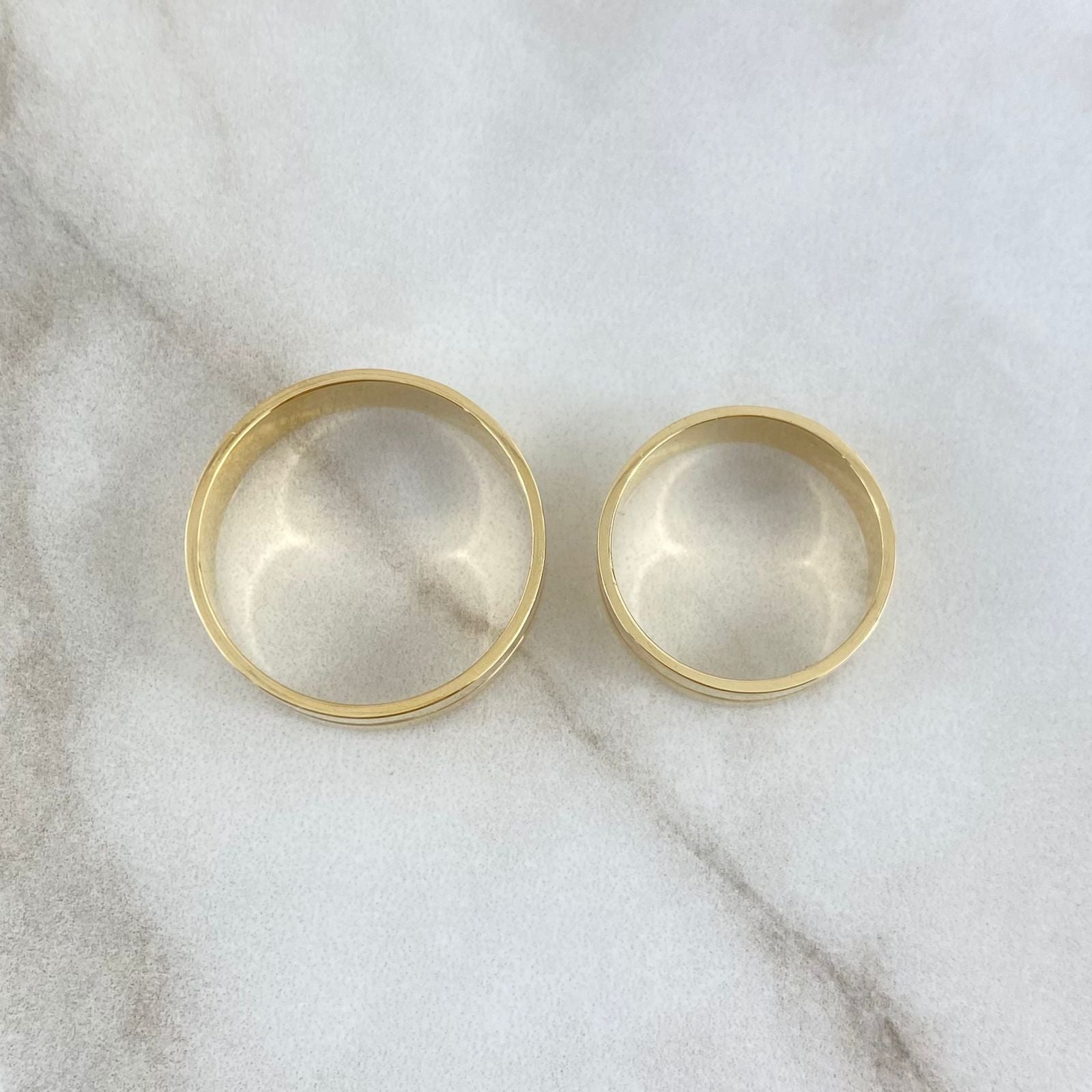 Fabricacion Bajo Pedido Anillo Argollas Lineales Matrimonio 10gr / Oro Amarillo 18K