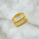Fabricacion Bajo Pedido Anillo Nombre Cuadriculado 11gr / Circones Blancos Oro Amarillo 18K