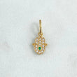 Dije Mano Hamsa 0.65gr / 1.6cm / Circones Blancos Verde Oro Amarillo 18K