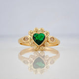 Anillo Solitario Corazon 1.5 g / T8 Oro Amarillo 18K