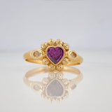 Anillo Corazon 1.65 g / T8 1/4 Oro Amarillo 18K