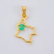 Dije Mapa De Colombia Esmeralda 11Pts 0.75 g / 2.1 cm Oro Amarillo 18K