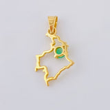 Dije Mapa De Colombia Esmeralda 11Pts 0.75 g / 2.1 cm Oro Amarillo 18K