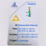 Dije Gato Esmeraldas 28pts 0.6gr / 1.5cm / Oro Amarillo 18K